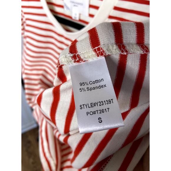 Pomander Place Red Striped Vesty Puff Short Sleeve Crewneck size S small - Picture 4 of 5